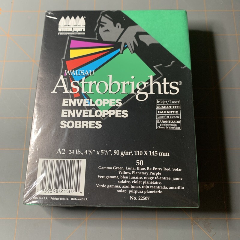 Wausau Papers- Astrobrights Envelopes 50 Size A2 Multi Color