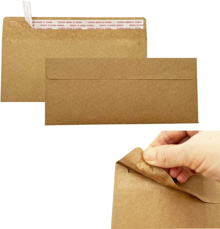 80Qty#10 Brown Kraft Business envelopes 4.125 x 9.5 inches, brown gallery