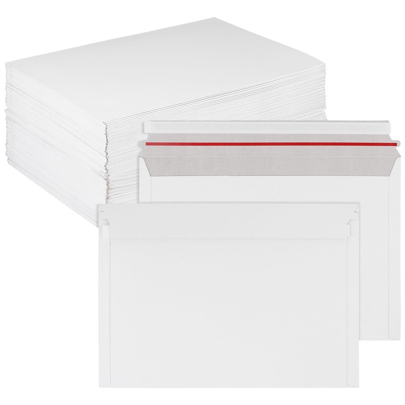 Rigid Mailers A4 100 PCS 9×12 Inch White 300gsm Cardboard Self Seal Shipping