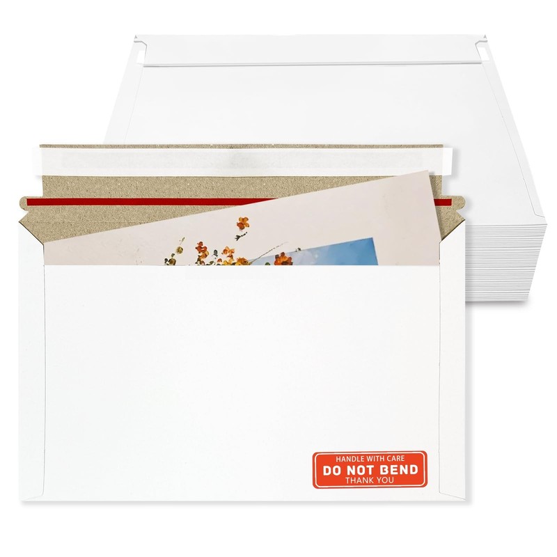 Photo Document Mailers 120 PCS 13×9.25 Inch Rigid Cardboard White Envelope
