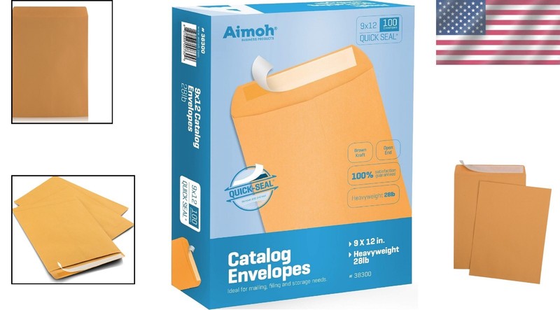 100 Count 9x12 Self-Seal Kraft Envelopes - Perfect for Business Mailing Needs gallery