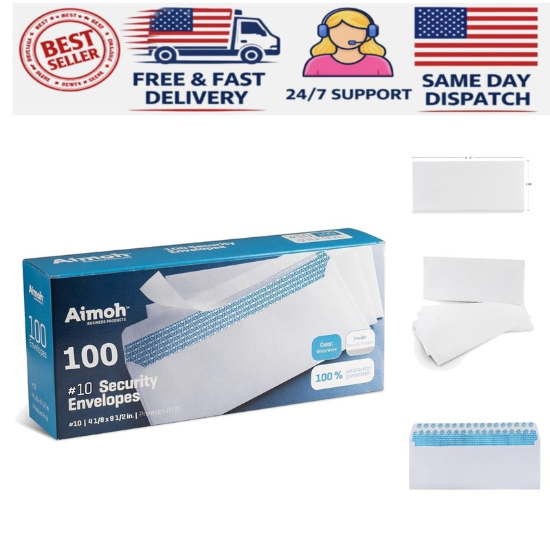 100 Windowless Self-Seal Envelopes – Perfect for Secure Mailing Needs, 4⅛ x 9½