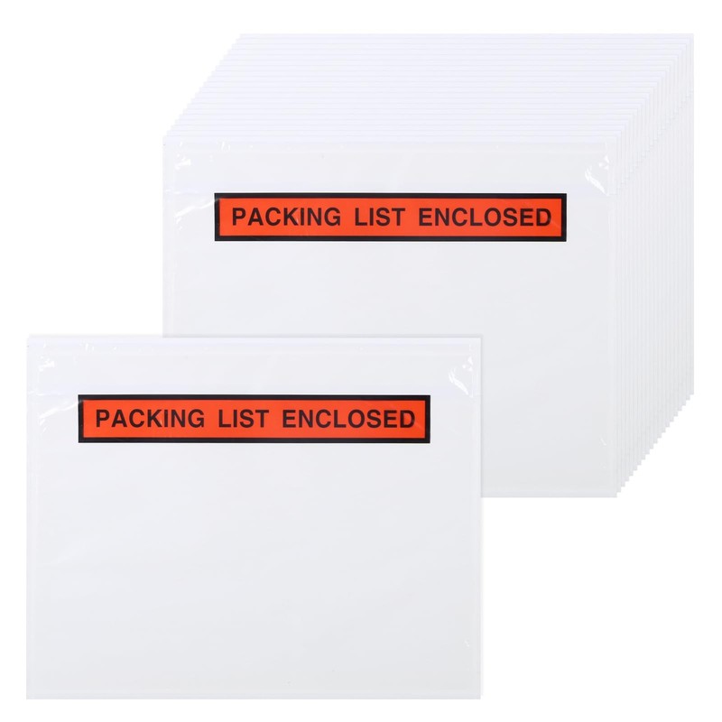 200 PCS 6×9 inch Clear Top Loading Packing List Shipping Label Pouch Sleeves