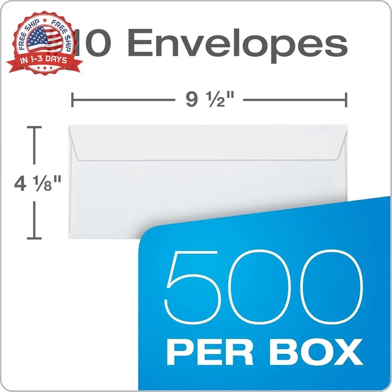 Columbian #10 Security Envelopes, 500 Pack, Self Seal Envelopes for Home, School gallery