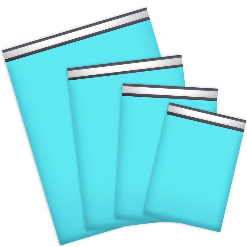 100 Pack Not Padded Teal Poly Mailers Variety Pack, 10×13 Inch & 12×15.5 Inch…