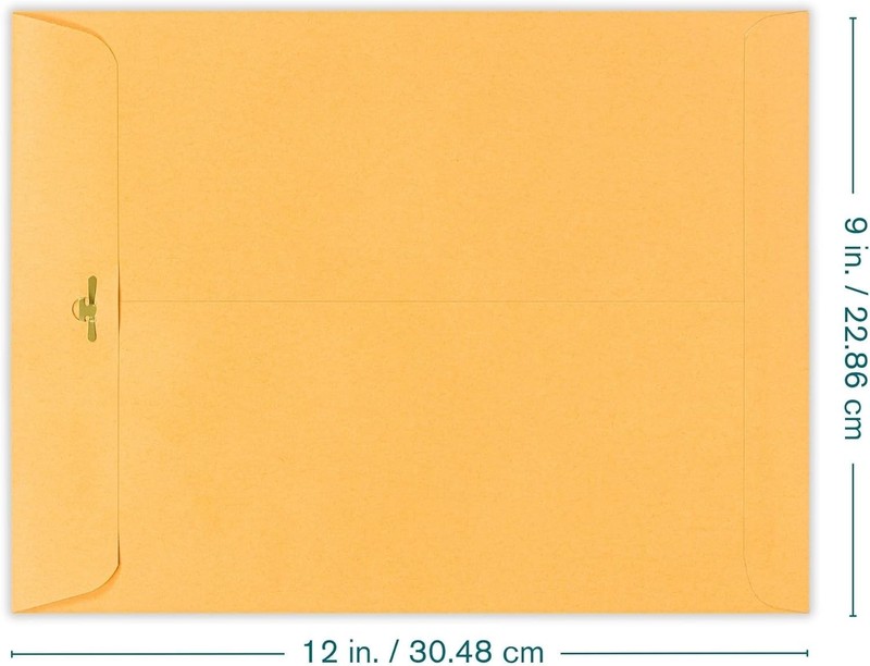 Versatile 15 Pack of 9x12 Heavyweight Brown Kraft Clasp Envelopes for Legal Use gallery