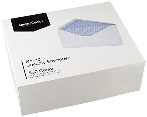 Security Tinted Business Envelopes for Documents & Invoices, 500 Pack, 4-1/8" x gallery