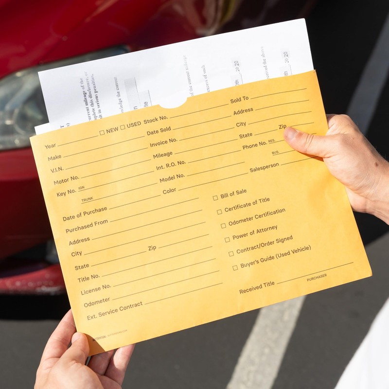 100 Pack 9x12 Deal Jackets, Heavy Duty Vehicle Deal Envelopes, Auto Dealer gallery