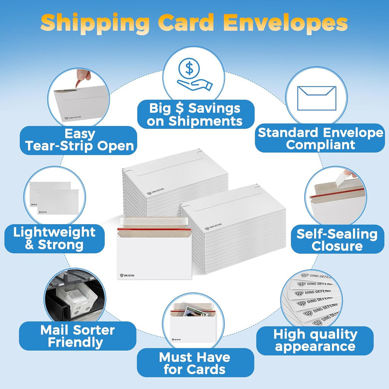 110-Pack Card Shipping Envelopes - 7 X 4.35 Inches Trading Cards Self-Adhesive M gallery