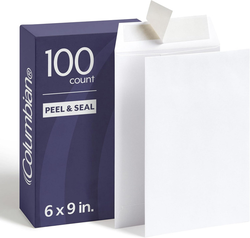 6 X 9 Catalog Envelopes, 100 Pack, Catalog-Style with Self Seal Closure, Heavywe