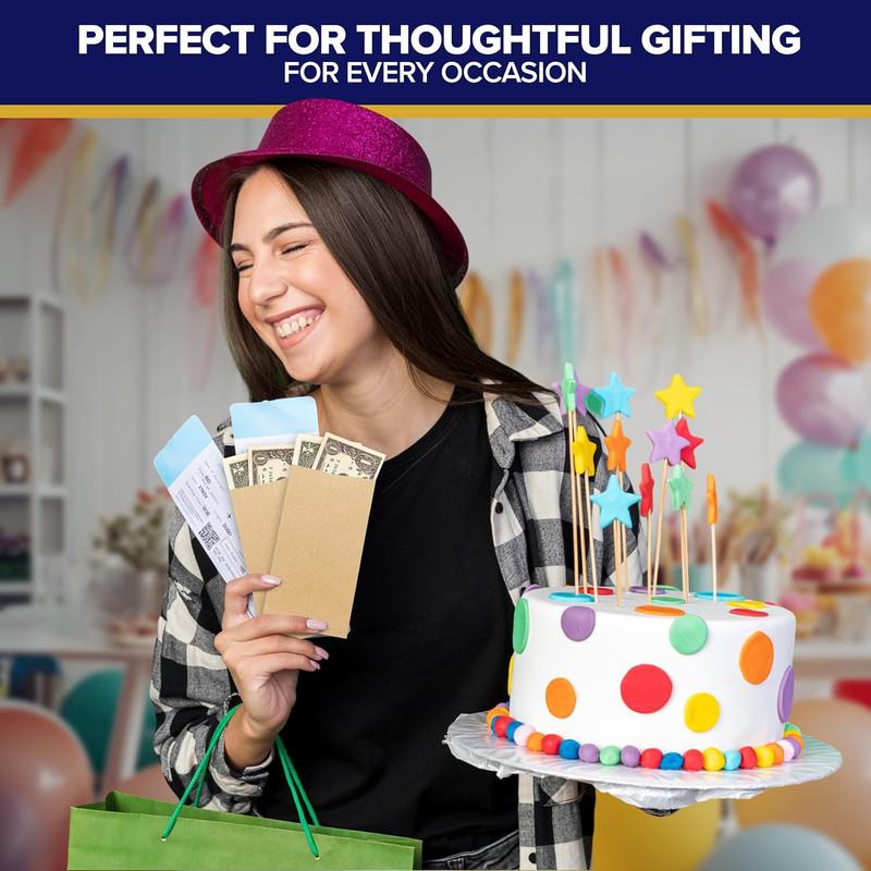 110 Pack Kraft Small Envelopes for Money, 3.5X6.5In with Self-Adhesive, for Cash gallery