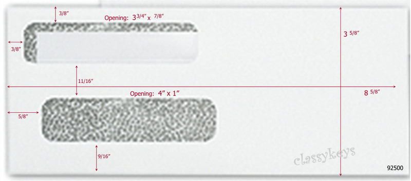40 check ENVELOPES, Self-Seal Double-Window Security 92500 -- #8-5/8" x 3-5/8" gallery