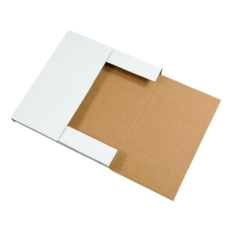 Durable White Easy-Fold Mailers - Perfect for Shipping Books & Art 12.5x12.5x1 gallery