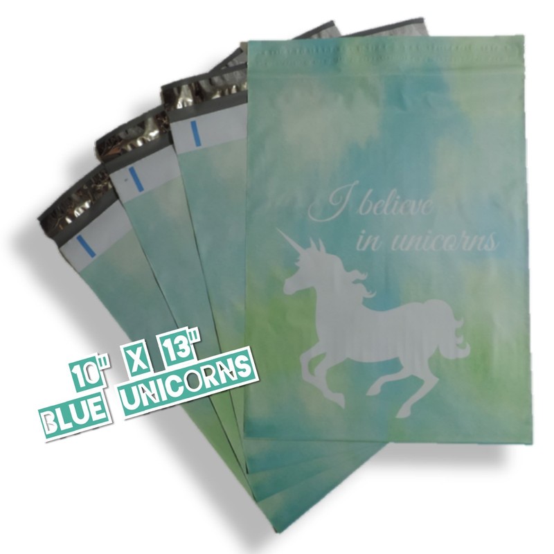 uPaknShip 10×13 Blue Unicorns Designer Poly Mailers – Shipping Envelopes