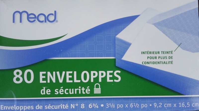 Mead Security Envelopes 6 1/2 x 3 5/8 Inch, 80 Count/Box gallery