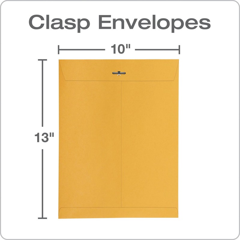 Quality Park 10 x 13 Clasp Envelopes, Gummed, 10 x 13, Kraft gallery