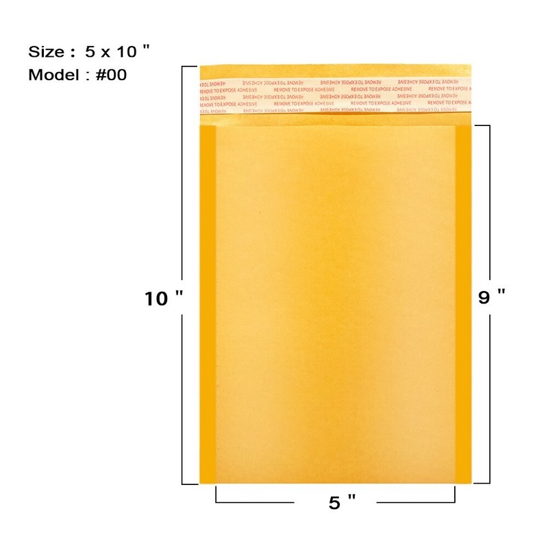 Coolpkg 25 PCS #00 5X10" Self Seal Kraft Bubble Mailer Padded Envelope 5*10 gallery