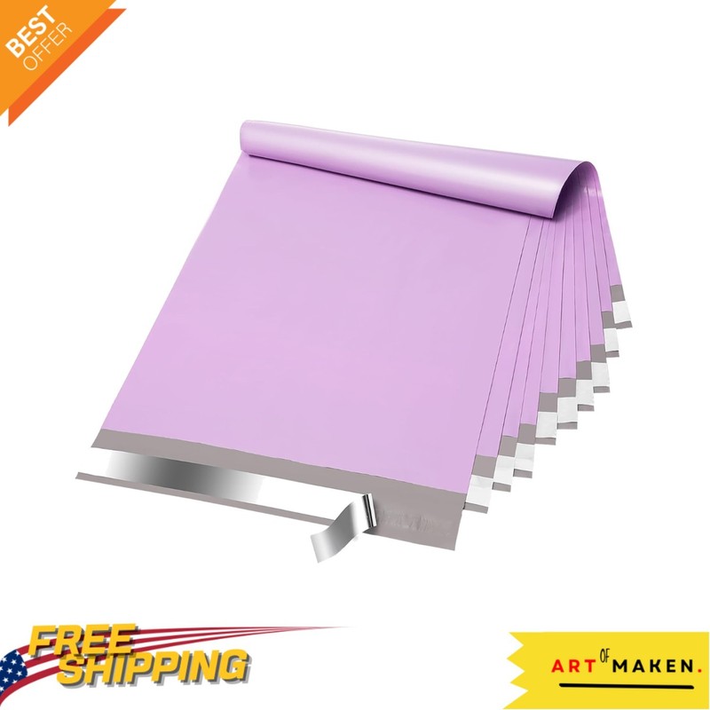 50 Light Purple 12×15.5 Poly Mailers – Waterproof Heavy Duty Shipping Bags