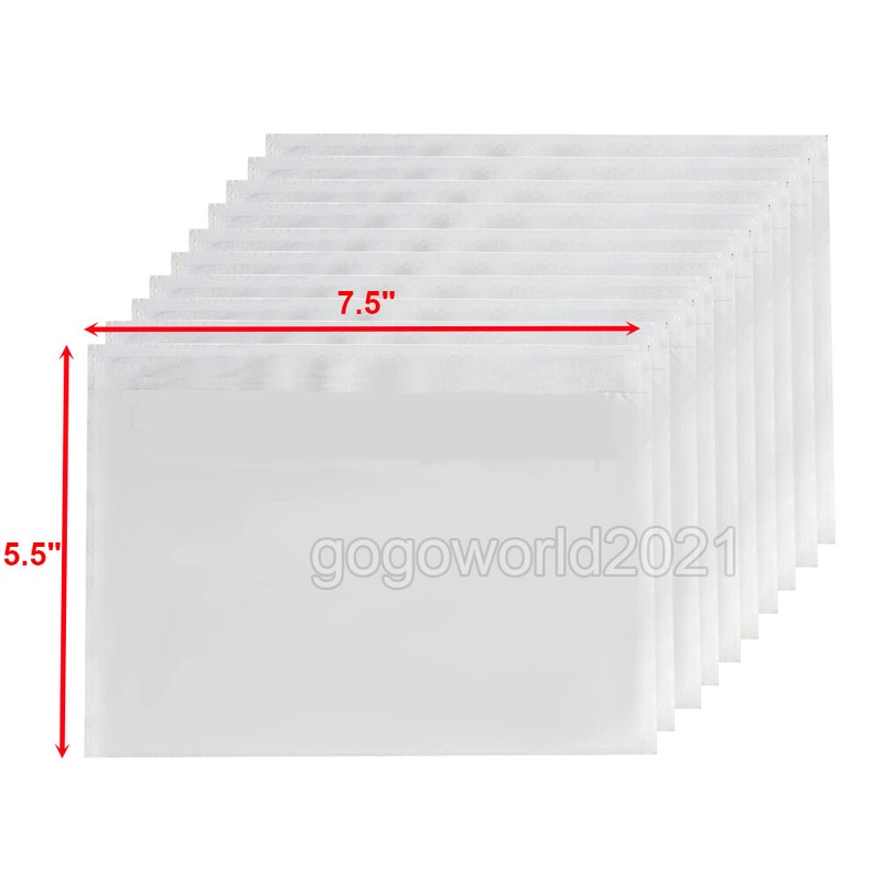 7.5″ X 5.5″ Clear Packing List Shipping Label Envelopes Pouches Mailing – 50 PCS
