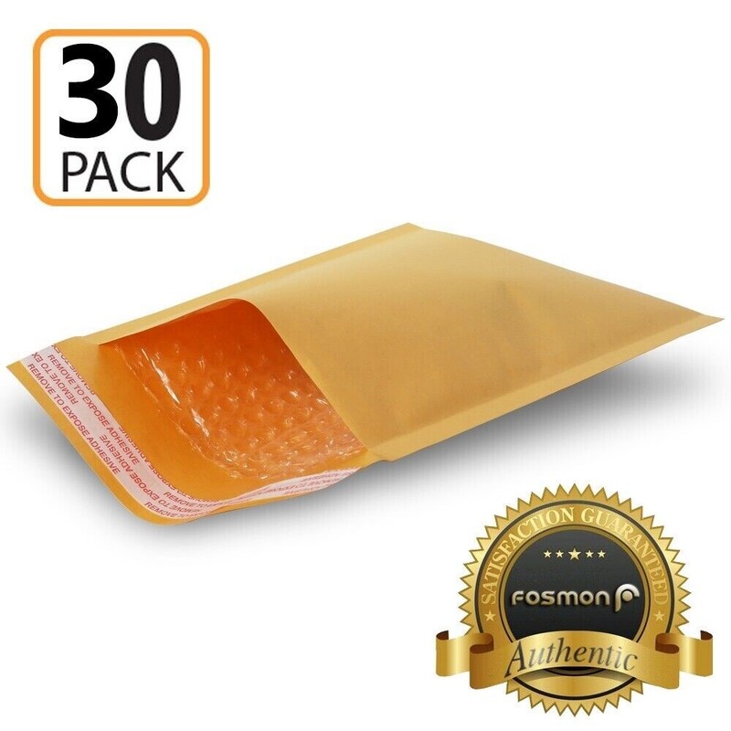 Fosmon #6 12×16 11.5×15, 30 pack Large Wide Kraft Bubble Padded Envelope Mailer