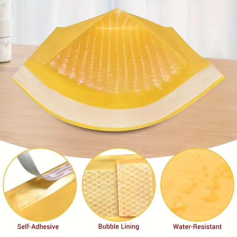 50/10X Kraft Paper Bubble Mailers Envelopes Bags Bubble Mailing Bags Home Yellow gallery