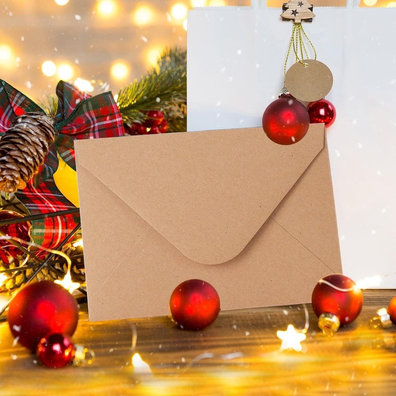 50 Pack Kraft Paper Envelopes 4x6 Inch Brown V-Flap Gummed Flap A4 Envelopes gallery