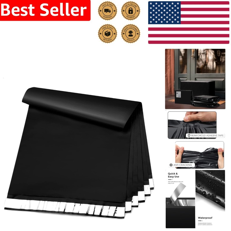 Black 10×13 Packing Bags 100 Lightweight Opaque Secure Apparel Shipping Supplies