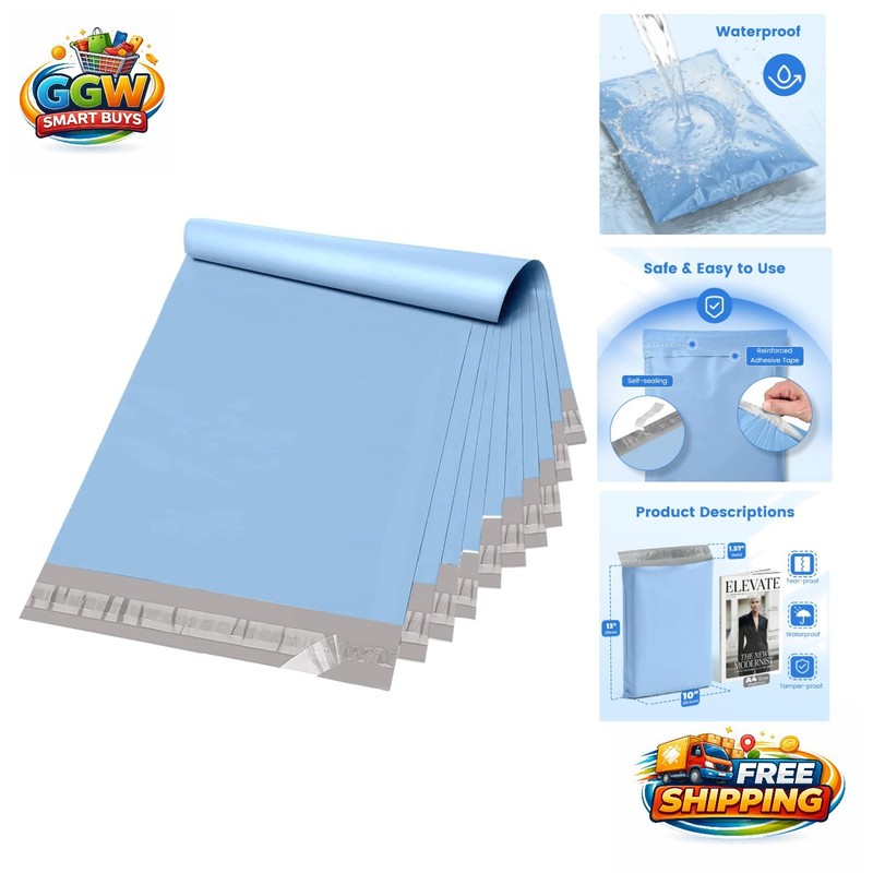 Weather-Resistant 10×13 Poly Mailers – 50 Pack Self-Seal for Small Business