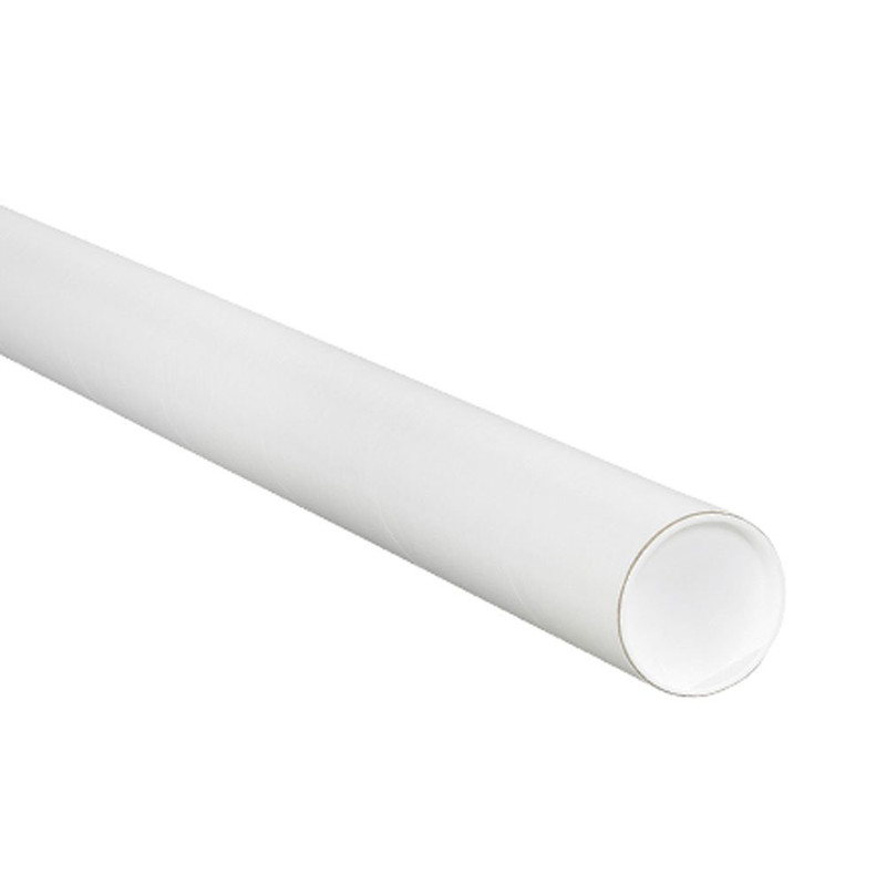 Box Usa Aviditi White Mailing Tubes Caps 1 1/2 X 36 Pack Of 50 For Storing