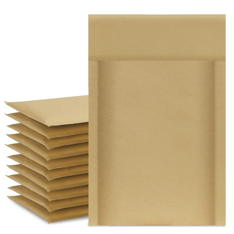 Natural Kraft Bubble Mailers 4×8 Inch 50 Pack Brown Usable Size 4×7 Padded En…