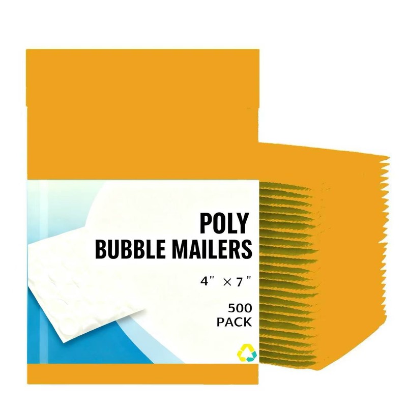 #0000 4×7 4×6 Color Poly Bubble Envelopes Mailers Padded Bags YELLOW 500 Pieces
