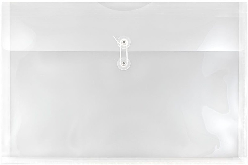 Plastic Envelopes with Button & String Tie Closure - Large Booklet - 12 x 18 ...