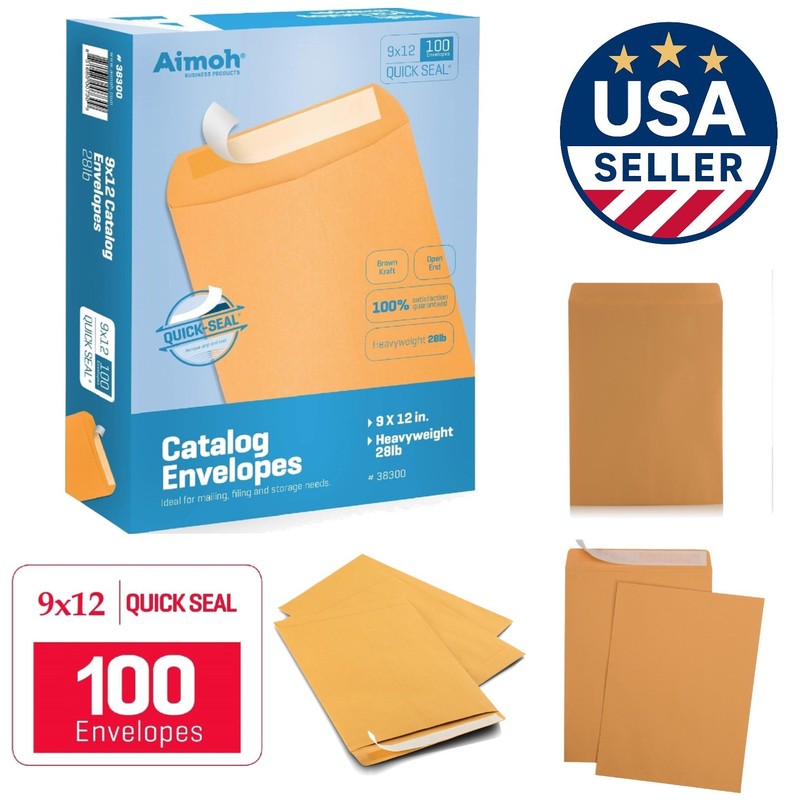 Tamper-Resistant 9×12 Self-Seal Brown Kraft Envelopes – 100 Pack for Protection