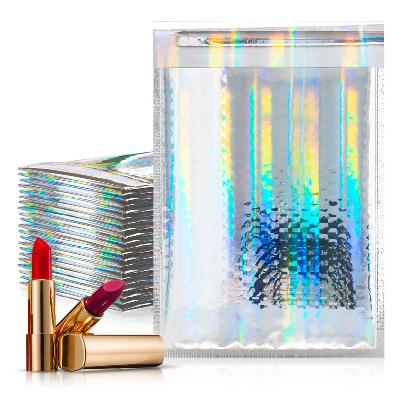 Hologram Metallic Bubble Mailers 7.25×11″ 200 Pack Glamour Waterproof Envelopes