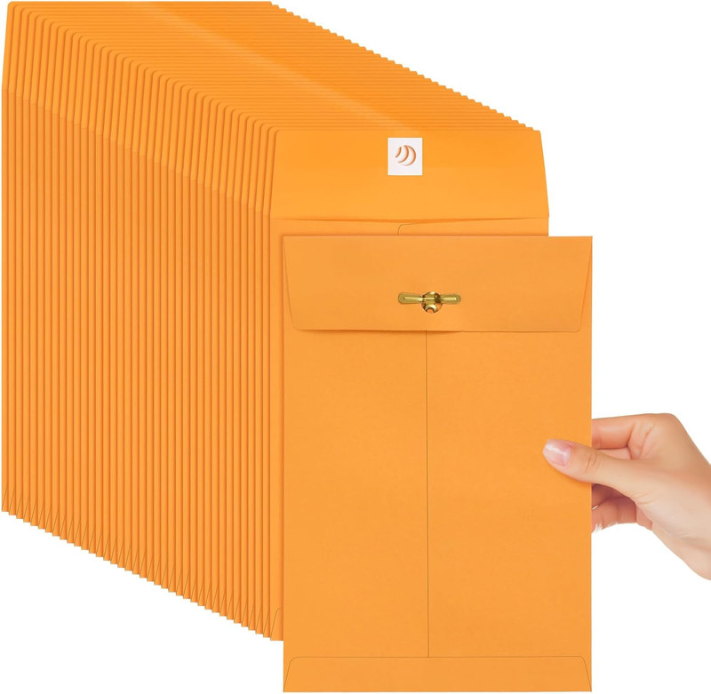 50 sobres manila 5×7 5 catalogo kraft cierre para documentos oficina escuela