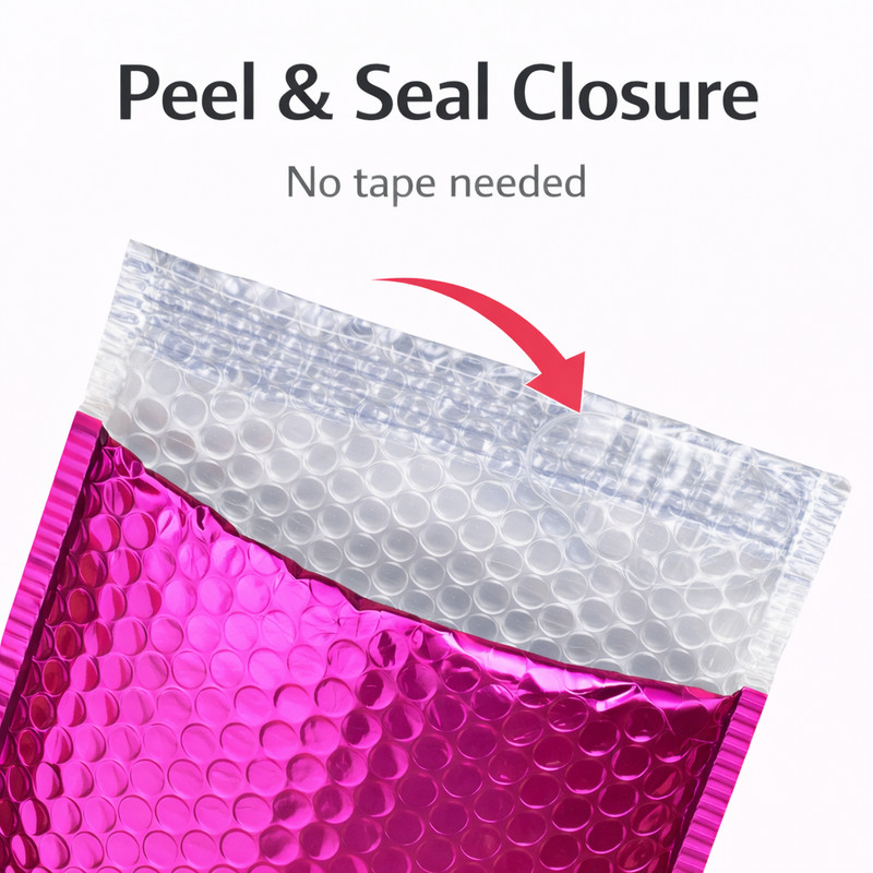 Metallic Pink Poly Bubble Mailers #2 8.5x12 Padded Envelopes 50 100 200 gallery