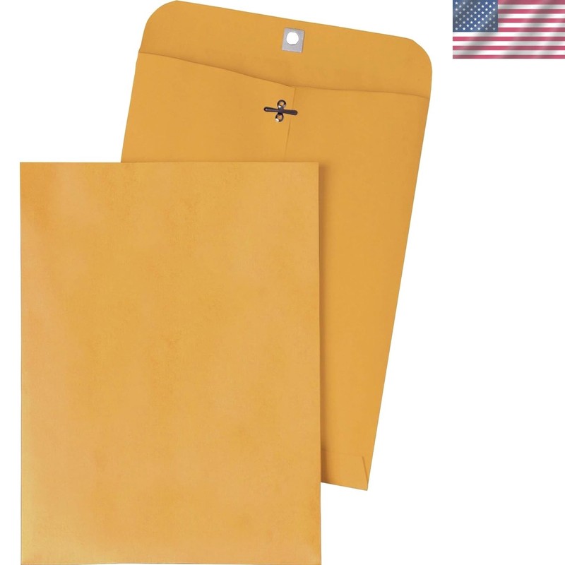 Heavyweight 28 lb Kraft Paper Clasp Envelopes – 100 Count for Secure Mailing