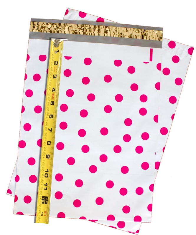 10" x 13" Pink|Teal|Purple|Blue Polka Dot -Flat Poly Mailers (200 Pack) gallery