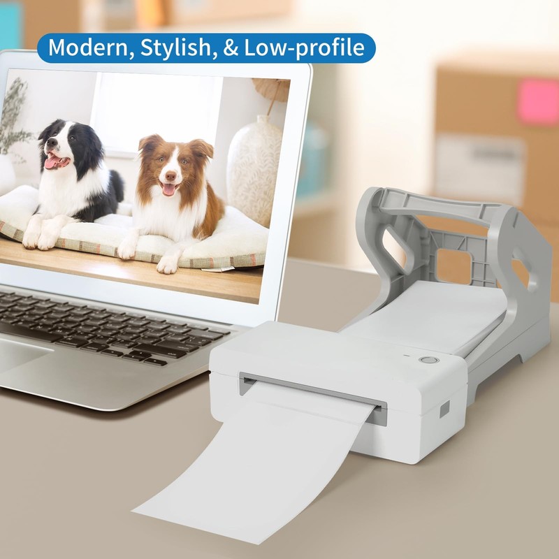 Label Holder for Rolls and Fan-Fold Labels, Compatible with Desktop White gallery