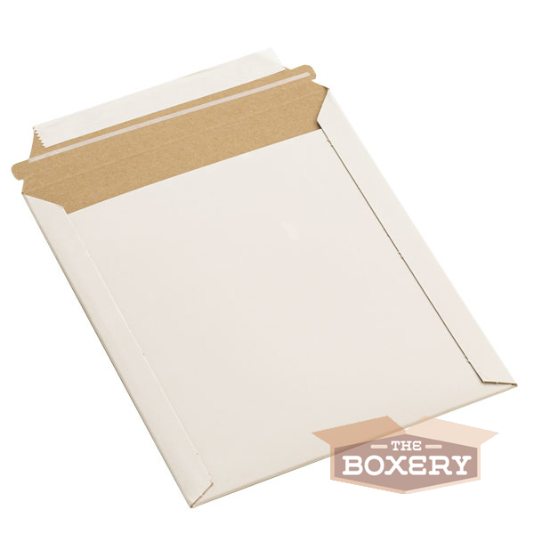 100 – 17×21” Rigid Flat Photo Mailers – Self-Seal – White from The Boxery