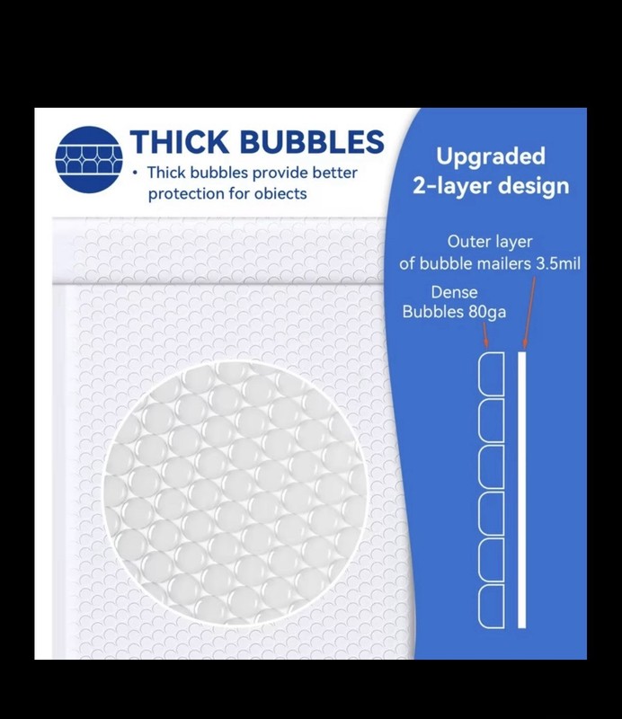 25pc Bubble Mailers 6x10.6 Medium Padded Envelopes 6x10.6 Mailing Bags White gallery