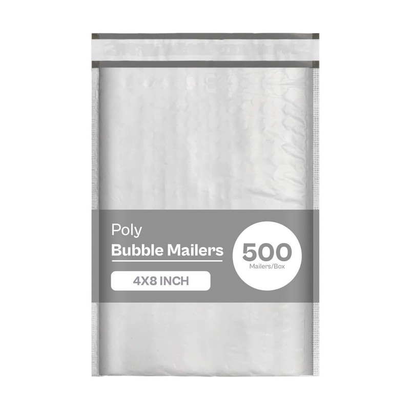 500 Pcs #000 4″ x 8″ Poly Bubble Mailers Padded Shipping Mailing Envelopes