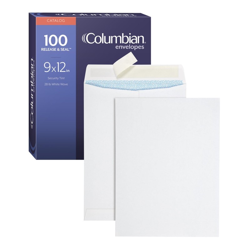 Columbian 9 x 12 Catalog Envelopes, Self Seal Closure, 28 lb White Wove, for …