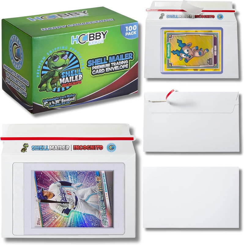 100 Pack Shell Mailer Incognito Trading Card Envelopes by , 7″ x 4.35″ Trading C