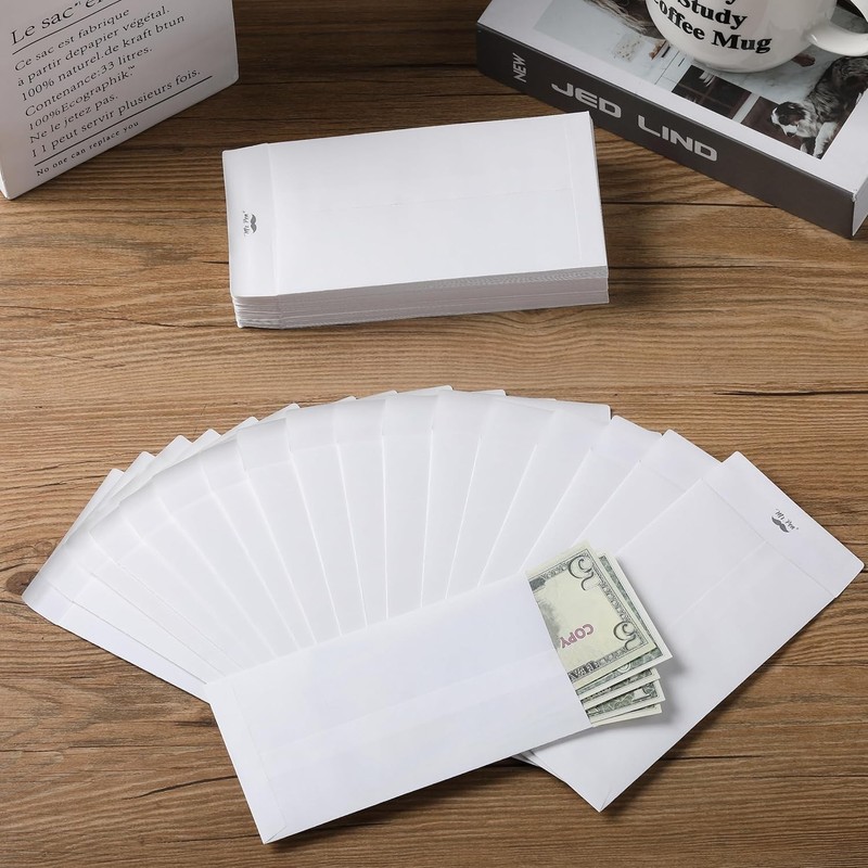 Sobres para dinero de 6.5" x 3.5", sobres para monedas, 100pk gallery
