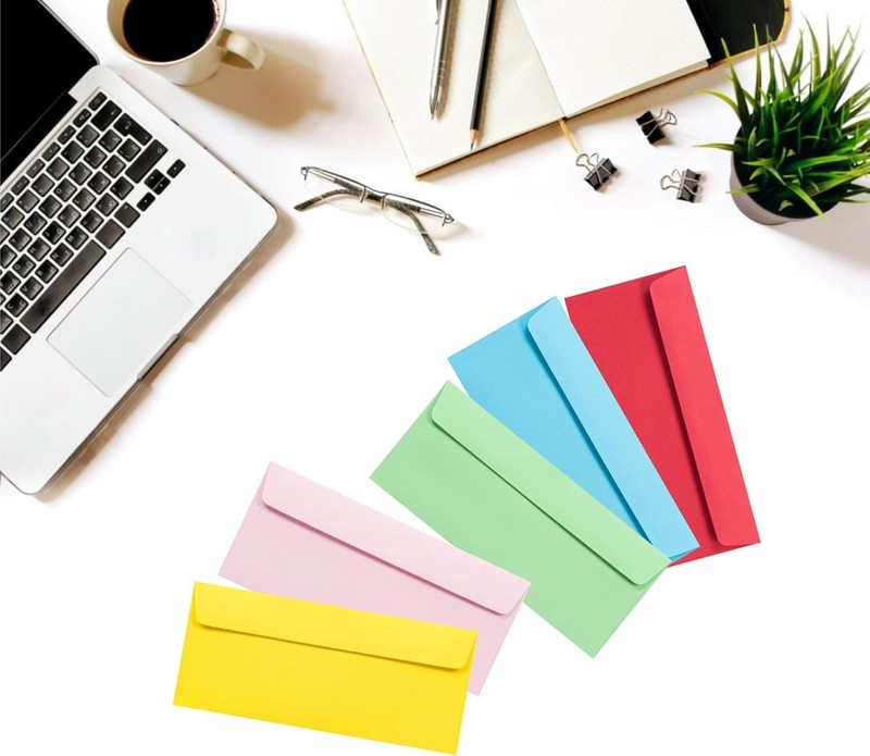 #9 Multicolor Envelopes Self Seal, 50/Pack, Colored Envelopes Letter Size 3 7/8 gallery