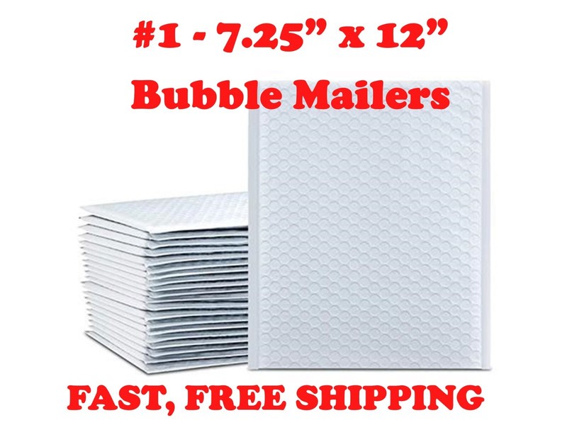 #1 7.25×12 POLY BUBBLE MAILERS SEAL SHIPPING BAGS ENVELOPES PADDED (7.25×11)
