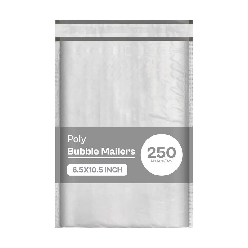 #0 Poly Bubble Padded Mailers 6.5 x 9.5 Shipping Envelopes Bags 250 Pack