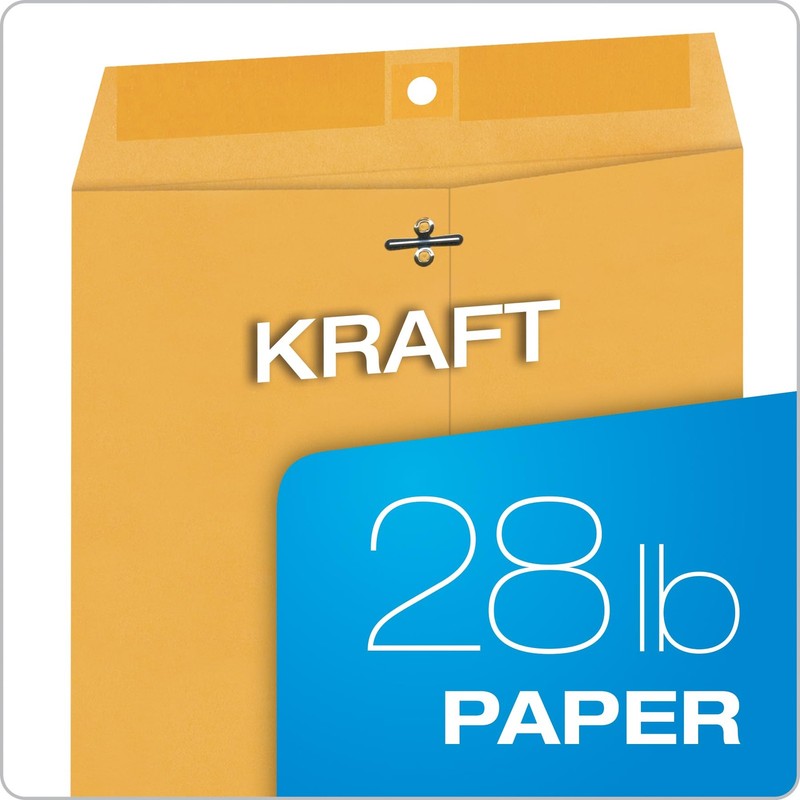 9x12 Clasp Envelopes, Gummed Flaps, 28lb Brown Kraft, 100 Box, Filing/Mailing gallery