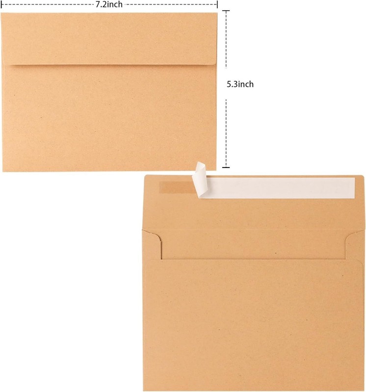 5 x 7 Inch Kraft Envelopes - 50 Pack for Custom Prints & Invitations gallery